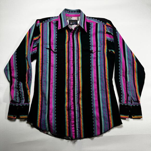 Vintage Panhandle Slim Men's Long Sleeve Multicolor Aztec Button Up Shirt - XL - Picture 1 of 4